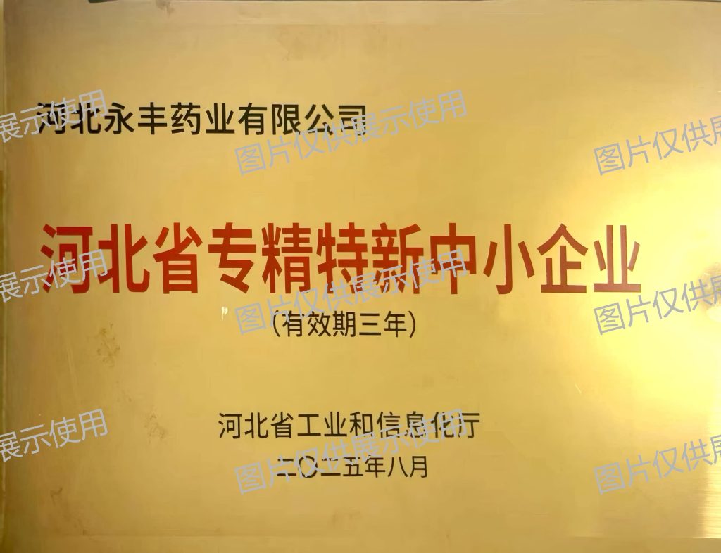 河北永丰药业有限公司通过2025年度河北省专精特新中小企业复核新闻配图